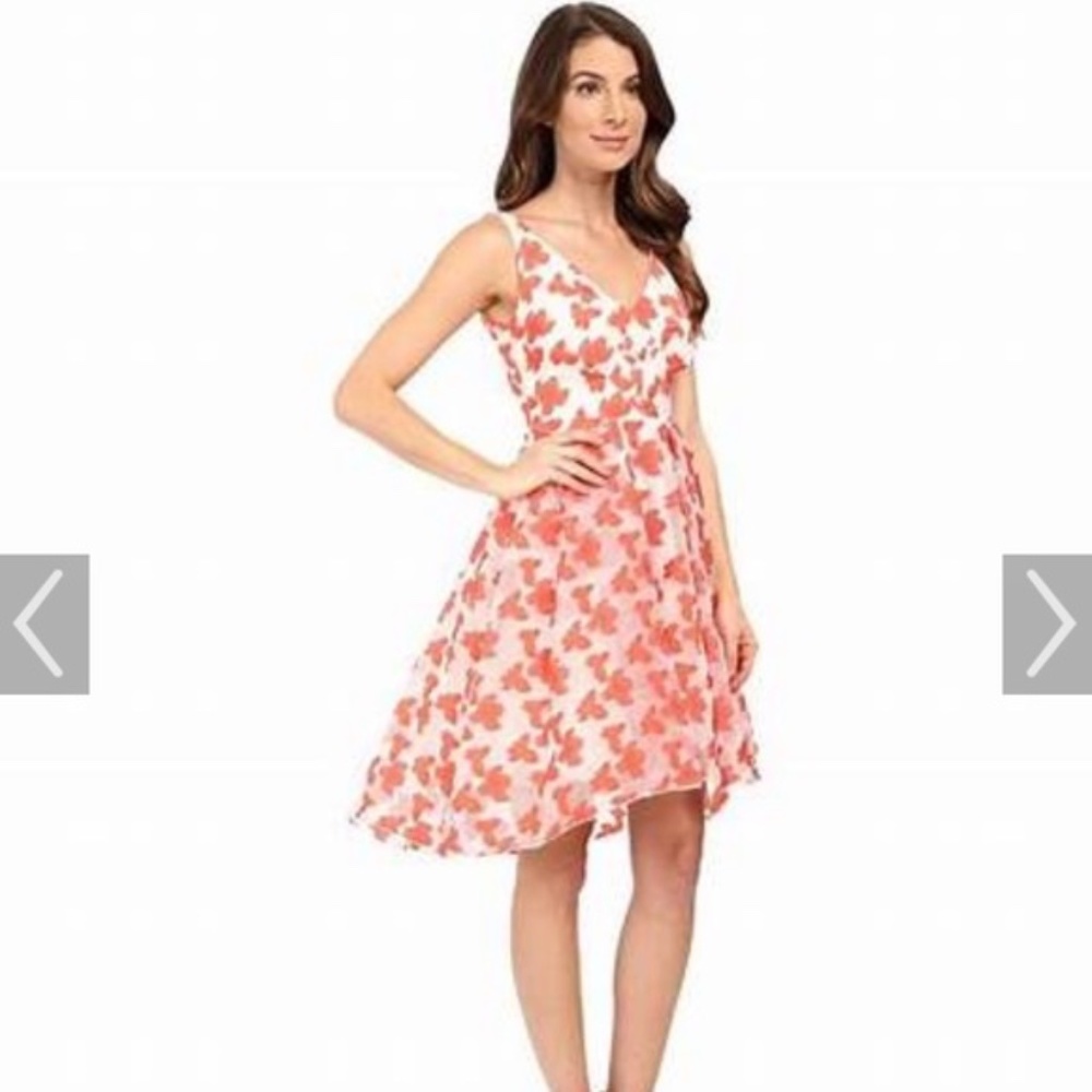 Eva by Eva Franco | Zander Butterfly Design Party Dress Orange & White-NWOT sz 2 - Picture 6 of 11